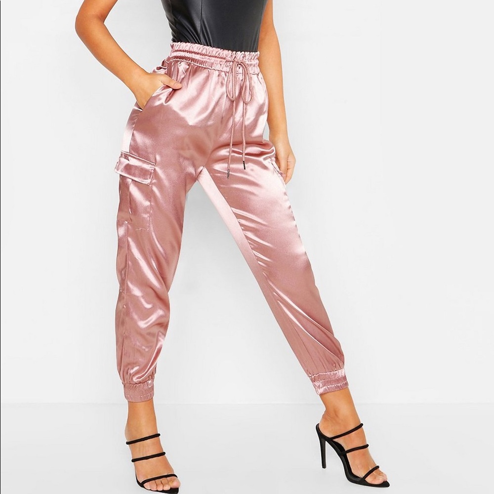 ISO (IN SEARCH OF): boohoo Satin Pocket Trouser